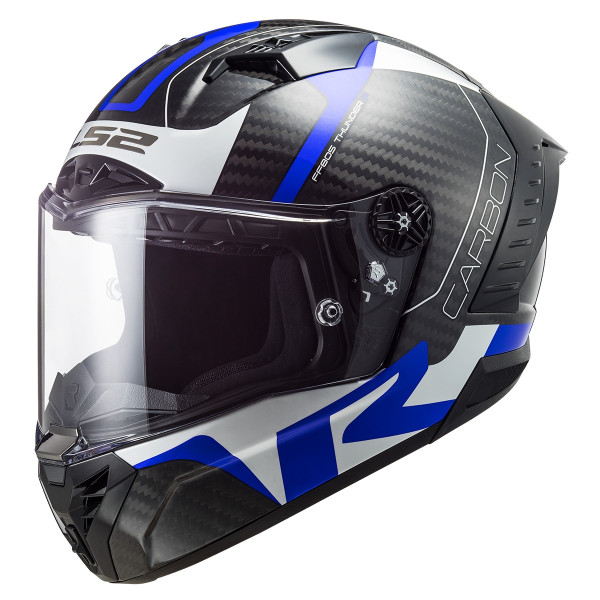 LS2 LS2 FF805 THUNDER CARBON RACING 1 BLUE/ WHITE HELMET